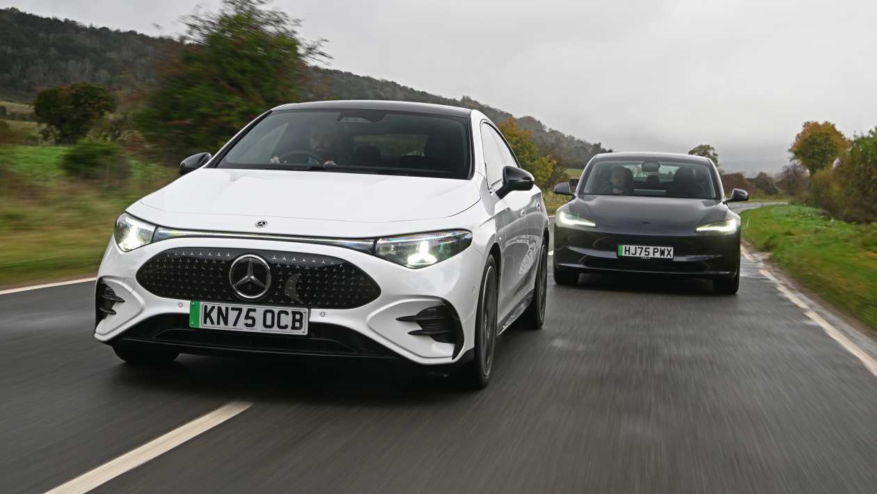 Mercedes CLA and Tesla Model 3 - pictures | Auto Express